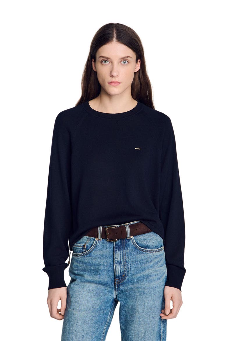 Wool polo shirt with logo, Main, color, Navy blue