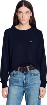 SANDRO Wool polo shirt with logo