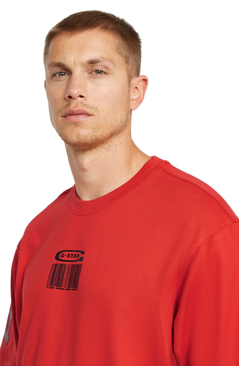 G-STAR Barcode Boxy Organic Cotton Graphic T-Shirt, Alternate, color, 