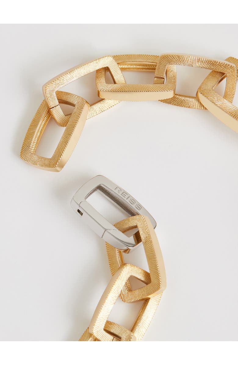 Reiss Gloria Graphic Necklace, Alternate, color, Gold / Silver Tone