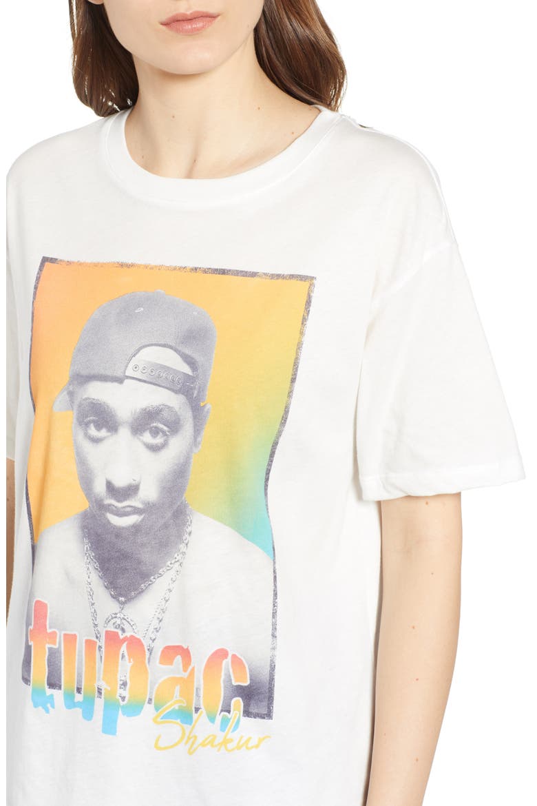 by Daydreamer Tupac Graphic Tee, Alternate, color, WHITE
