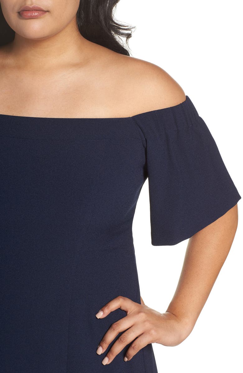 Vince Camuto Crepe Off the Shoulder Dress, Alternate, color,