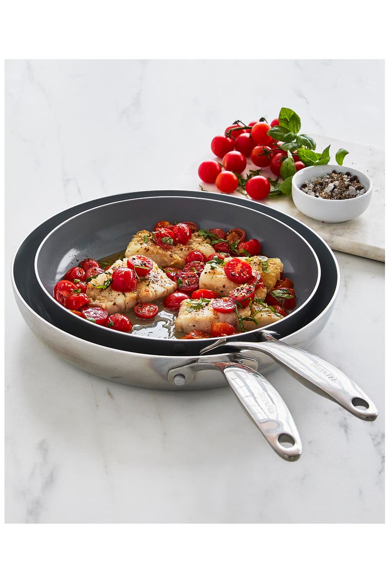 Valencia Pro Stainless Steel Nonstick 8-Inch & 10-Inch Fry Pan Set, Alternate, color, STAINLESS STEEL