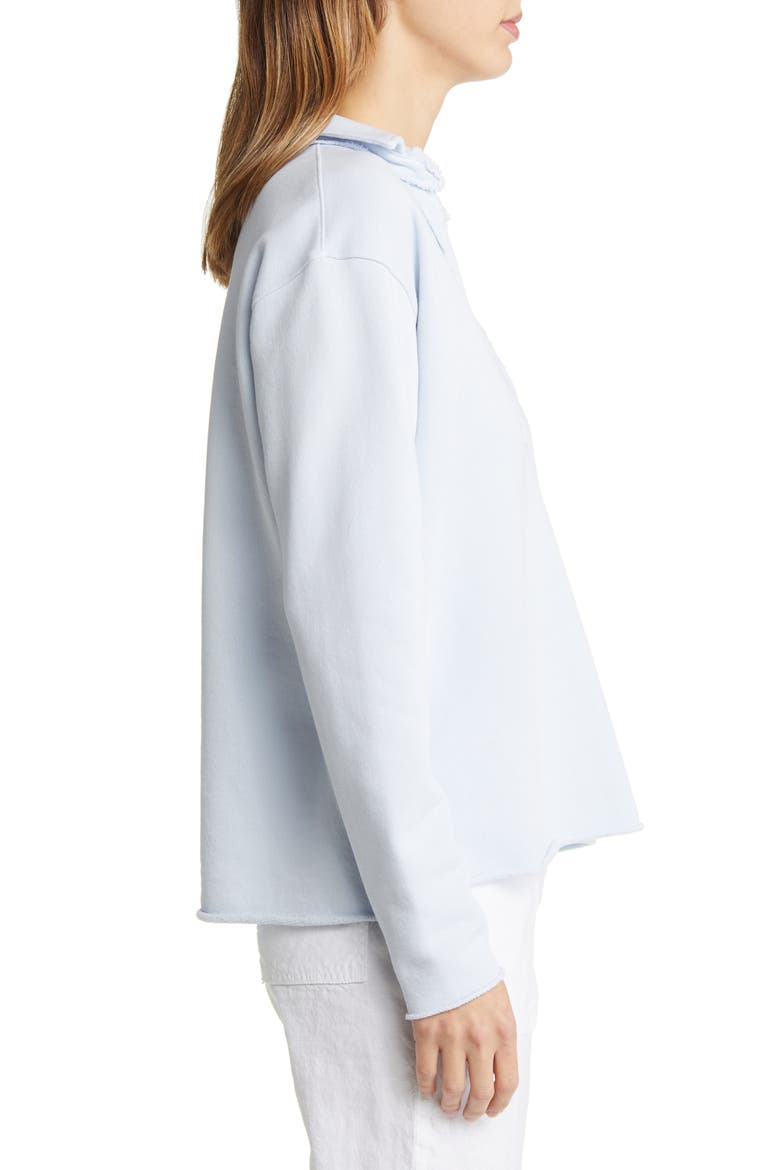 Cotton French Terry Popover Henley Top, Alternate, color, SHIRTING BLUE