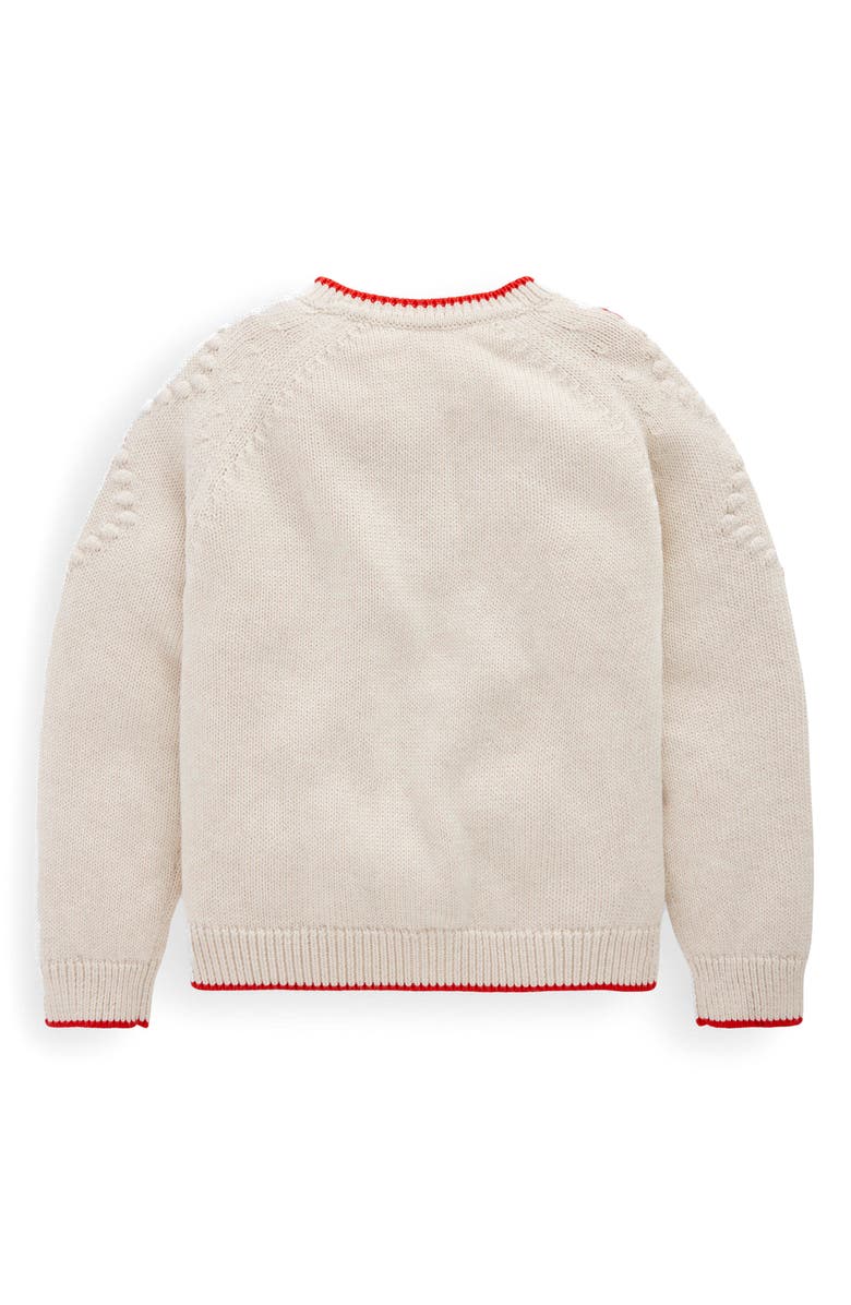 Mini Boden Kids' Floral Embroidered Cotton Cardigan, Alternate, color, Ecru Marl Flowers