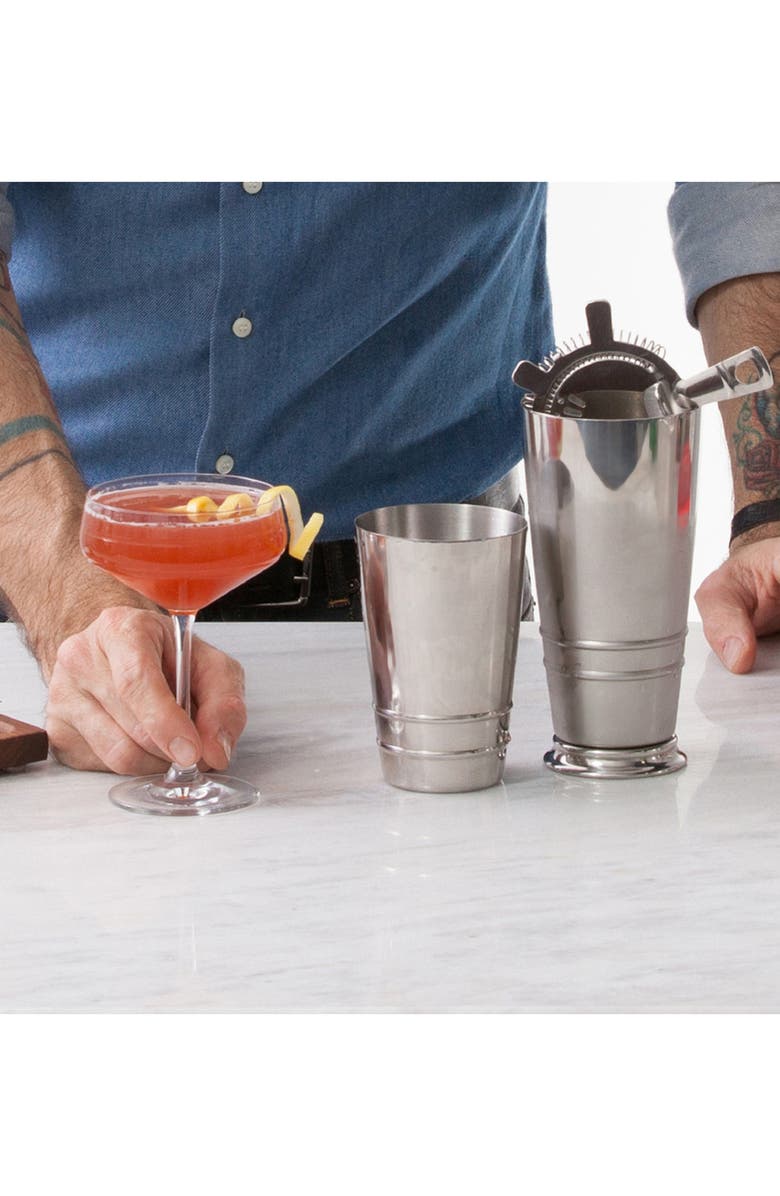 Fortessa Crafthouse 4-Piece Cocktail Shaker Set, Alternate, color, Silver