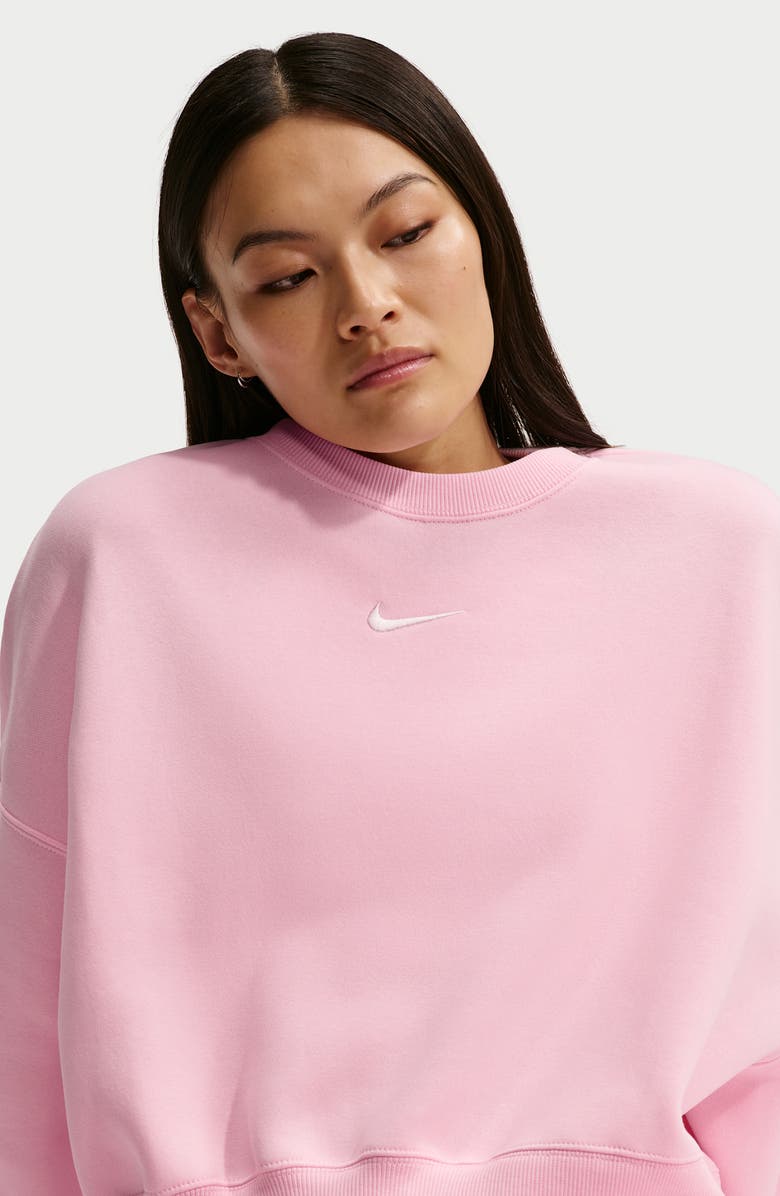 Nike Phoenix Fleece Crewneck Sweatshirt, Alternate, color, 663 Pink Foam/Sail