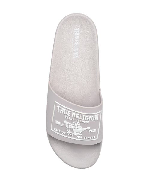 True Religion Kendrick Logo Slide In Light Grey