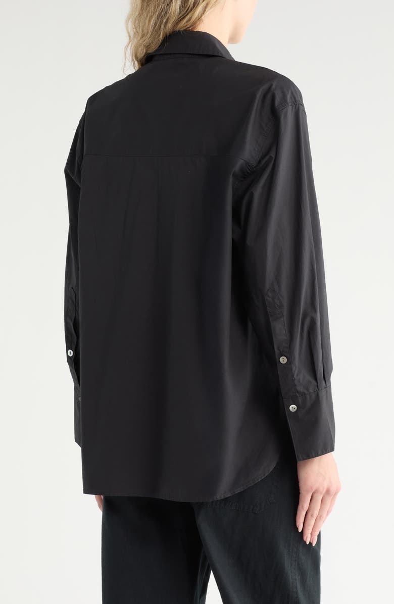 Vince Oversize Oxford Shirt, Alternate, color, Black