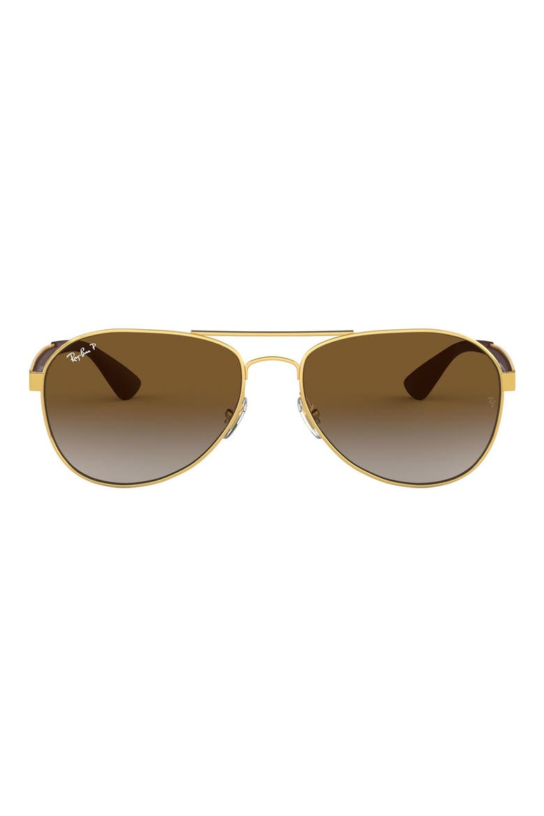 Unisex 58mm Gradient Aviator Sunglasses, Main, color, GOLD
