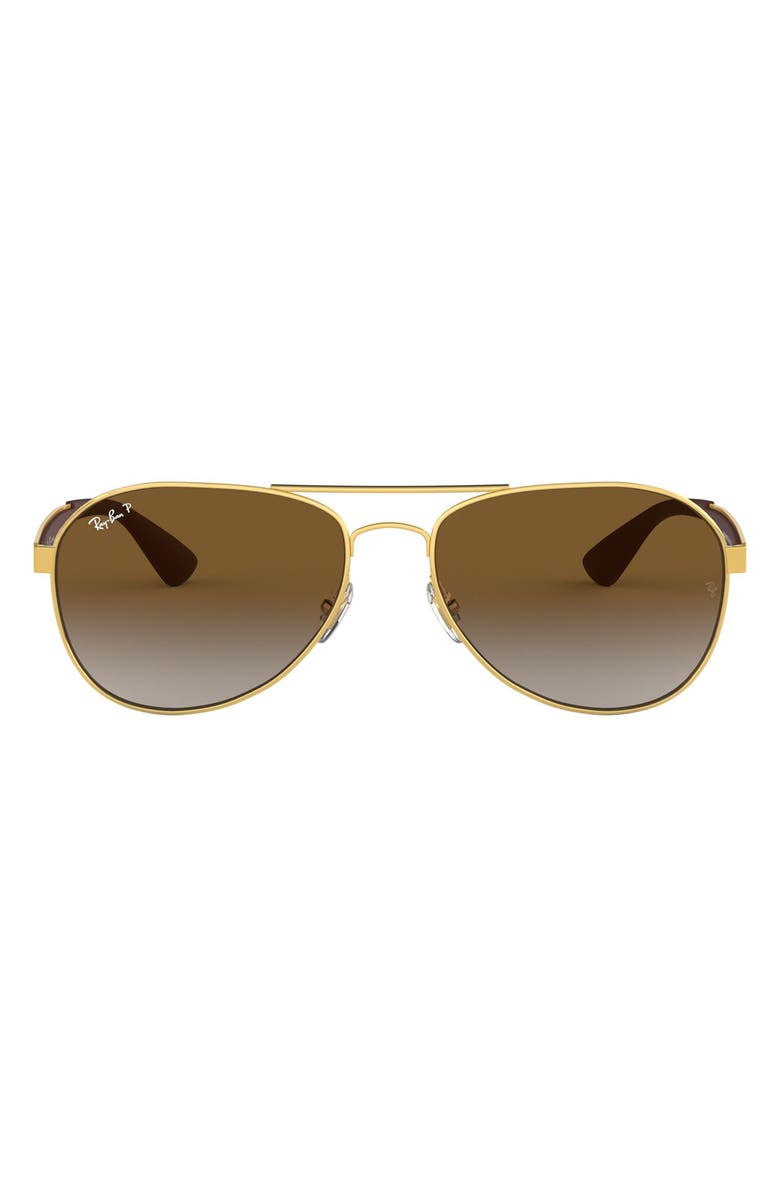 Ray-Ban Unisex 58mm Gradient Aviator Sunglasses, Main, color, Gold