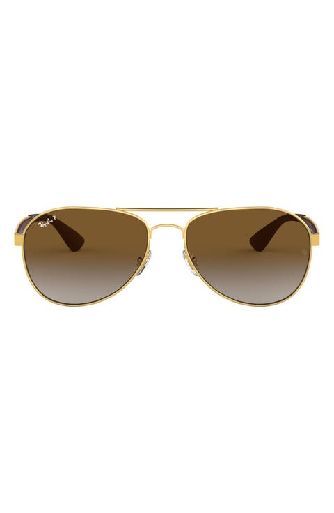 Unisex 58mm Gradient Aviator Sunglasses