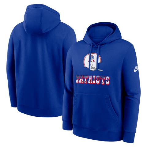 Men's Nike Royal New England Patriots Best Season Rewind Club Pullover Hoodie