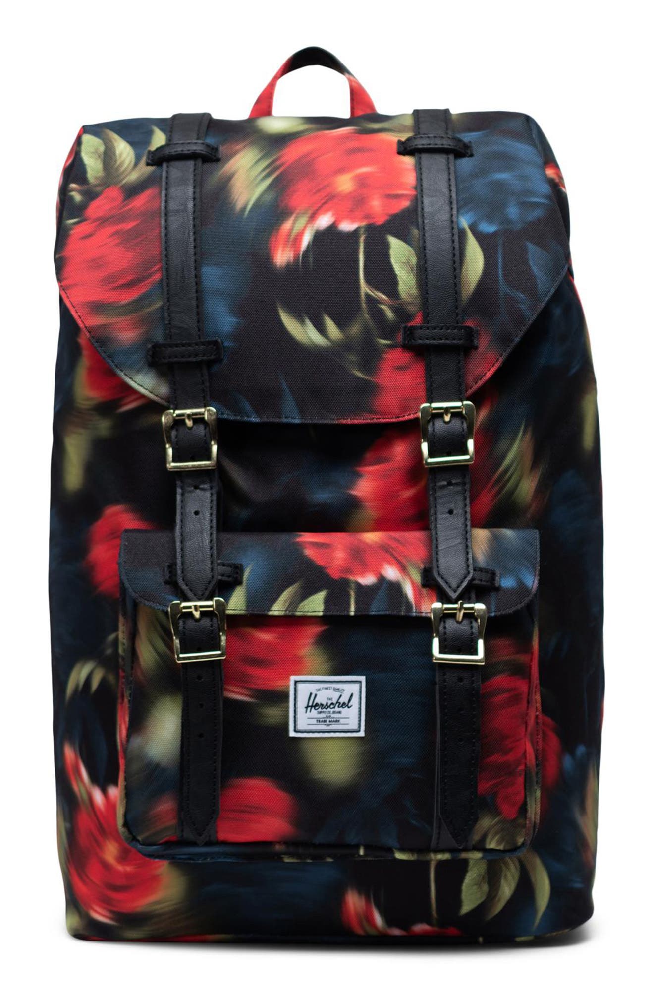 Herschel Supply Co. Blurry Rose Print Little America Backpack, Main, color, 