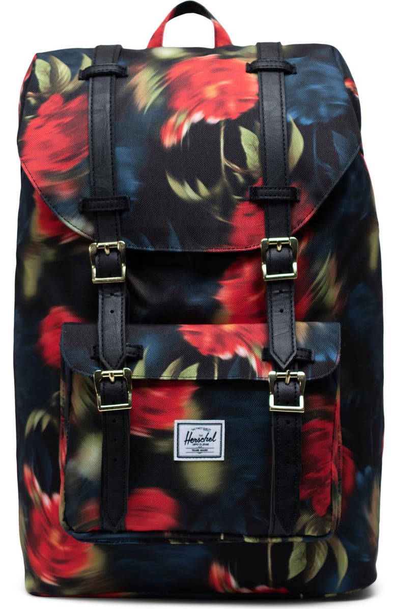 Herschel Supply Co. Blurry Rose Print Little America Backpack, Main, color,