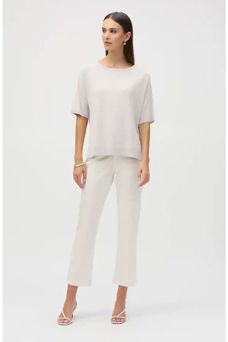 Beaded Short Sleeve Knit Top, Alternate, color, VANILLA