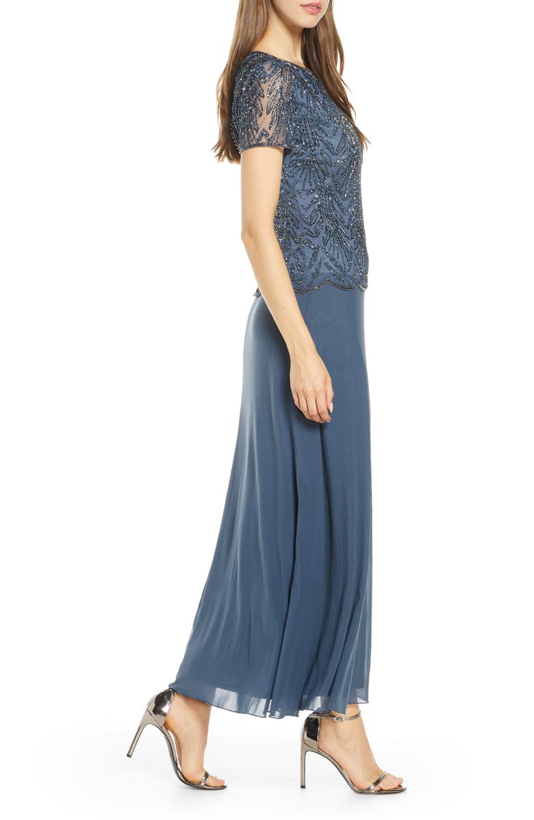 Pisarro Nights Beaded Bodice Chiffon Gown, Alternate, color,