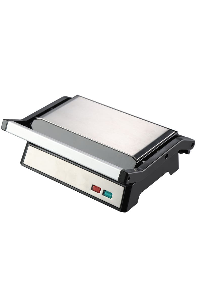 Electric Dual Plate Non-Stick Panini Grill Press, Alternate, color, Black