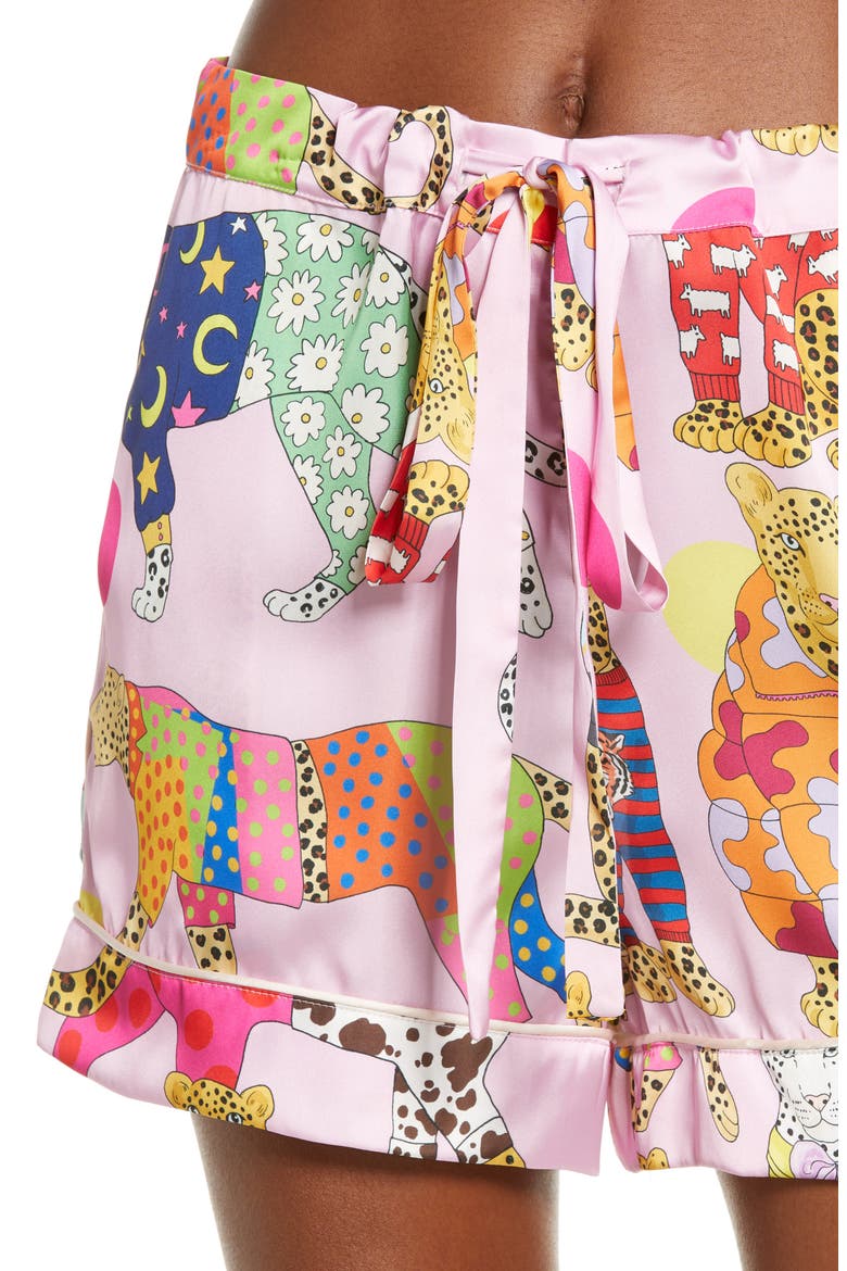 A Leopard Never Changes Its Spots Short Pajamas, Alternate, color, PINK