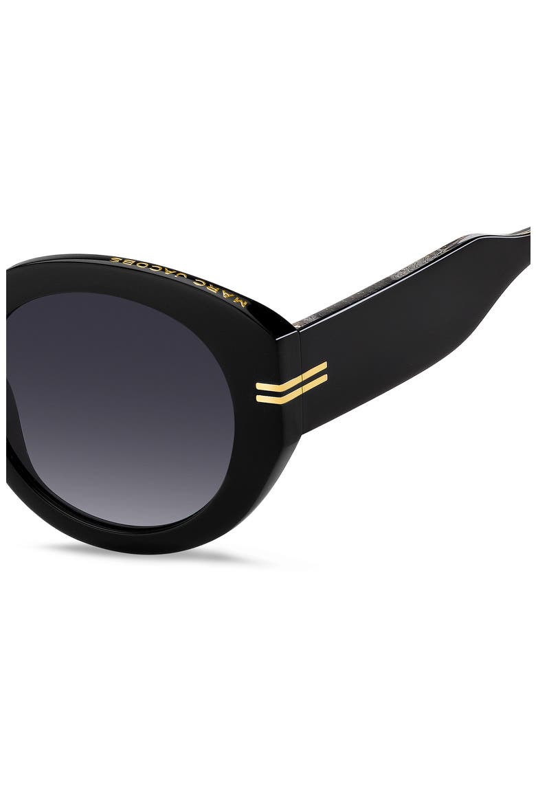 51mm Gradient Oval Sunglasses, Alternate, color, BLACK/ DARK GREY SF