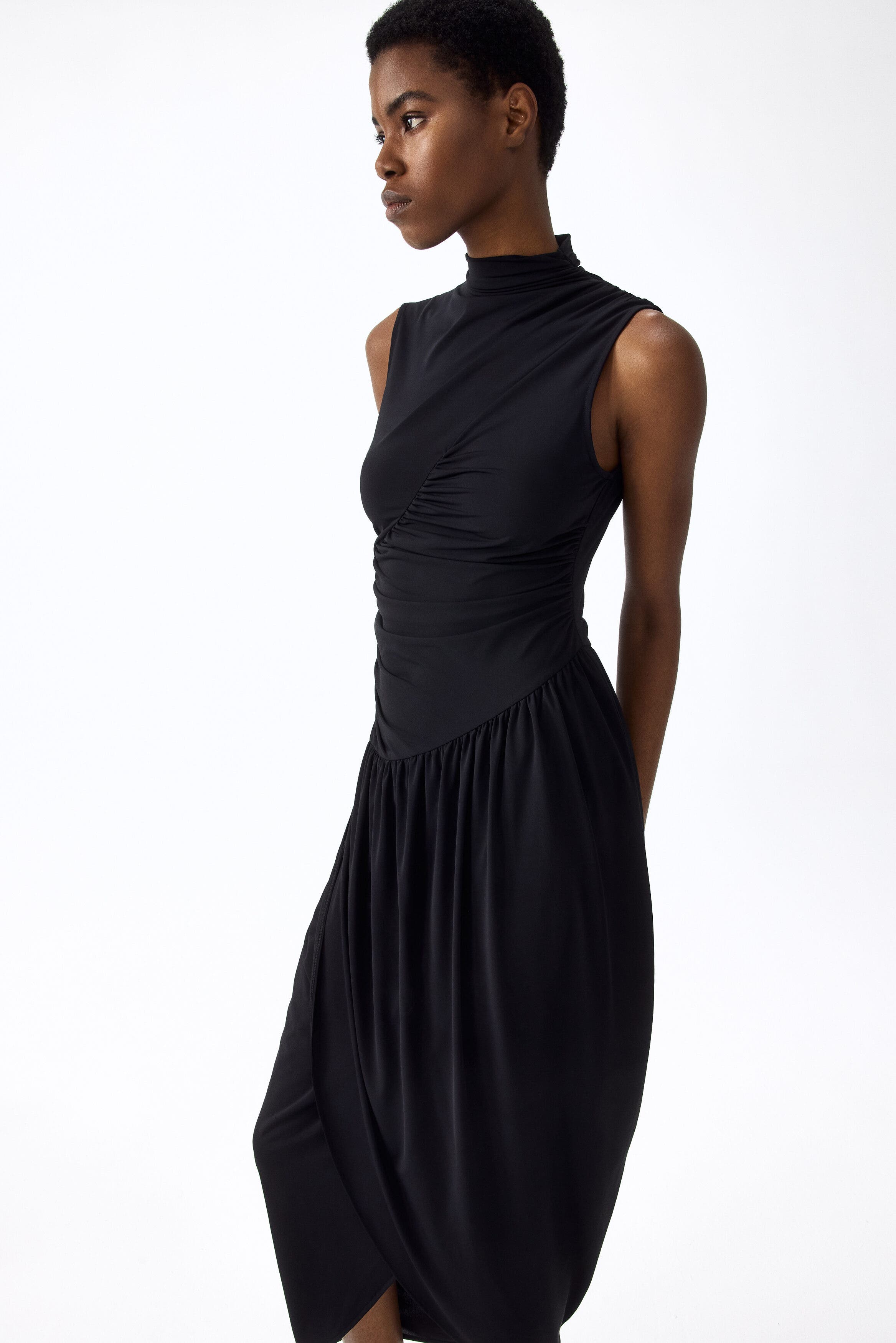 Draped Turtleneck Dress - image 2