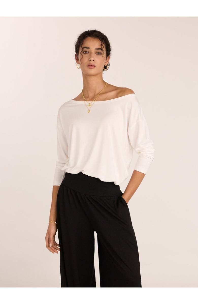 Baukjen Lizzie Relaxed Off The Shoulder Top, Alternate, color, Pure White