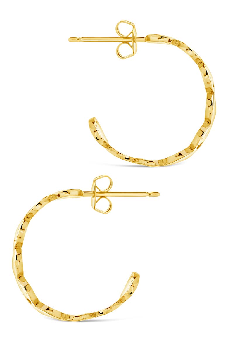 Smile Hoop Earrings, Alternate, color, GOLD