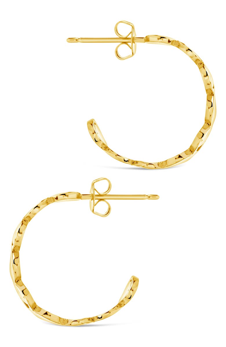 Sterling Forever Smile Hoop Earrings, Alternate, color, Gold