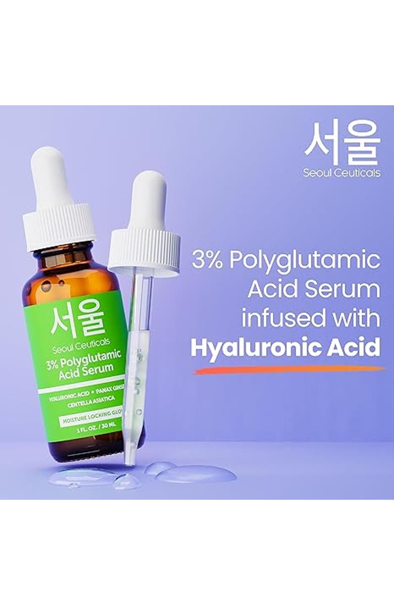 Seoul Ceuticals Korean Skincare Polyglutamic Acid Serum, Alternate, color, Clear