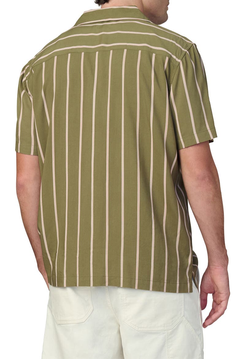 Stripe Camp Shirt, Alternate, color, OLIVE STRIPE