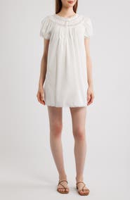 DÔEN Daphne Lace Detail Organic Cotton Minidress