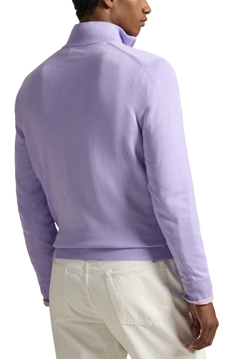 Polo Ralph Lauren Cotton Quarter Zip Pullover, Alternate, color, Purple