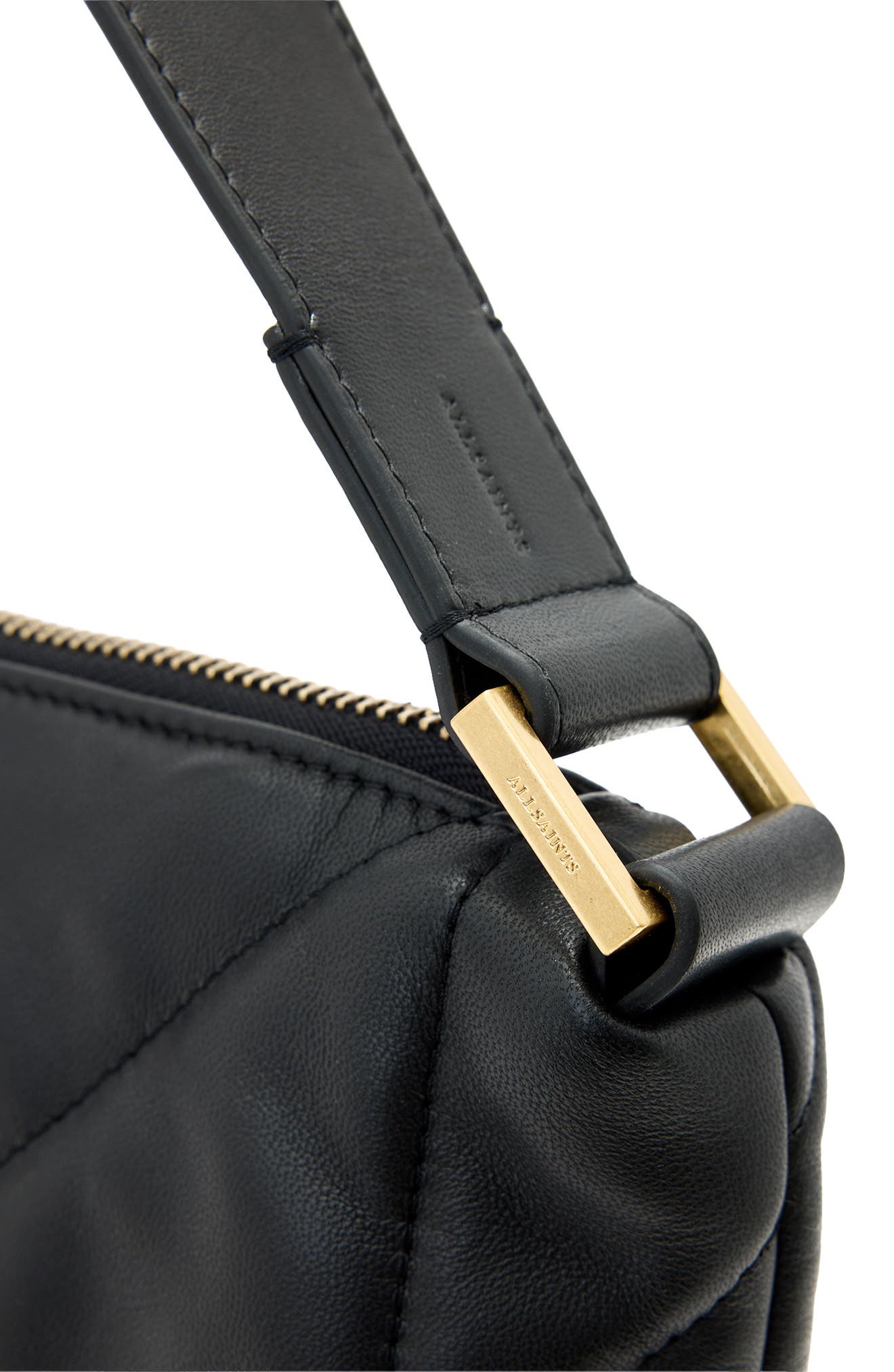AllSaints Edbury Quilted Leather Shoulder Bag, Alternate, color, 