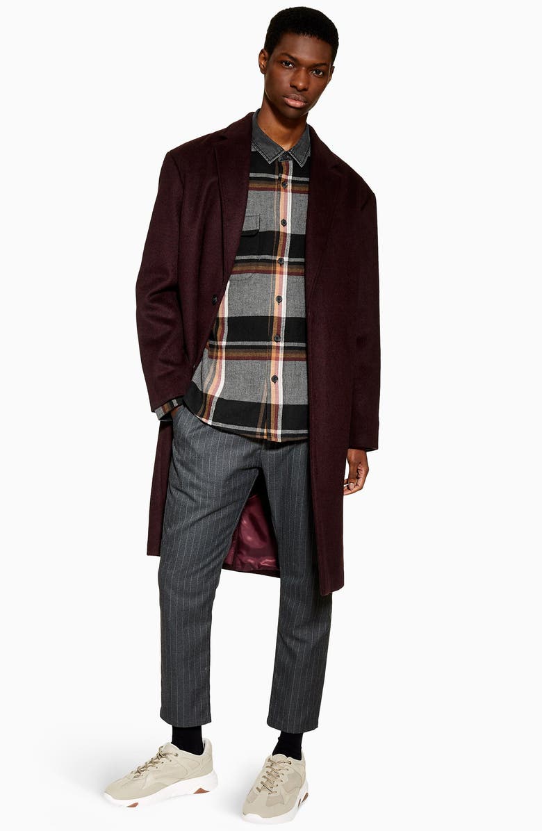 Topman Slim Fit Denim Collar Flannel Shirt, Alternate, color, 