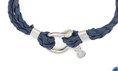 American Exchange Set Of 3 Beaded & Faux Leather Bracelets In Blue/black