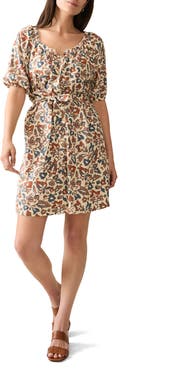 Faherty Carmel Floral Linen Blend Dress