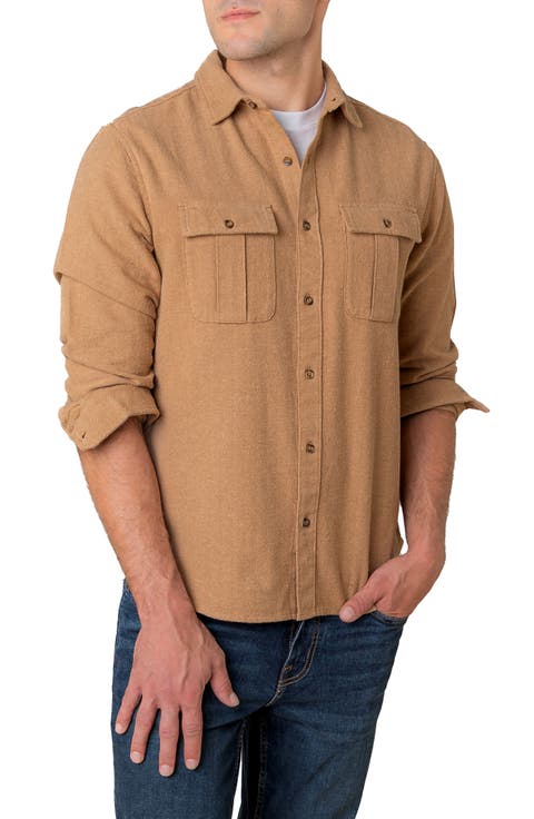 Organic Flannel Double Pocket Button Down Shirt