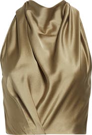 Ramy Brook Libbie Crop Stretch Silk Halter Top