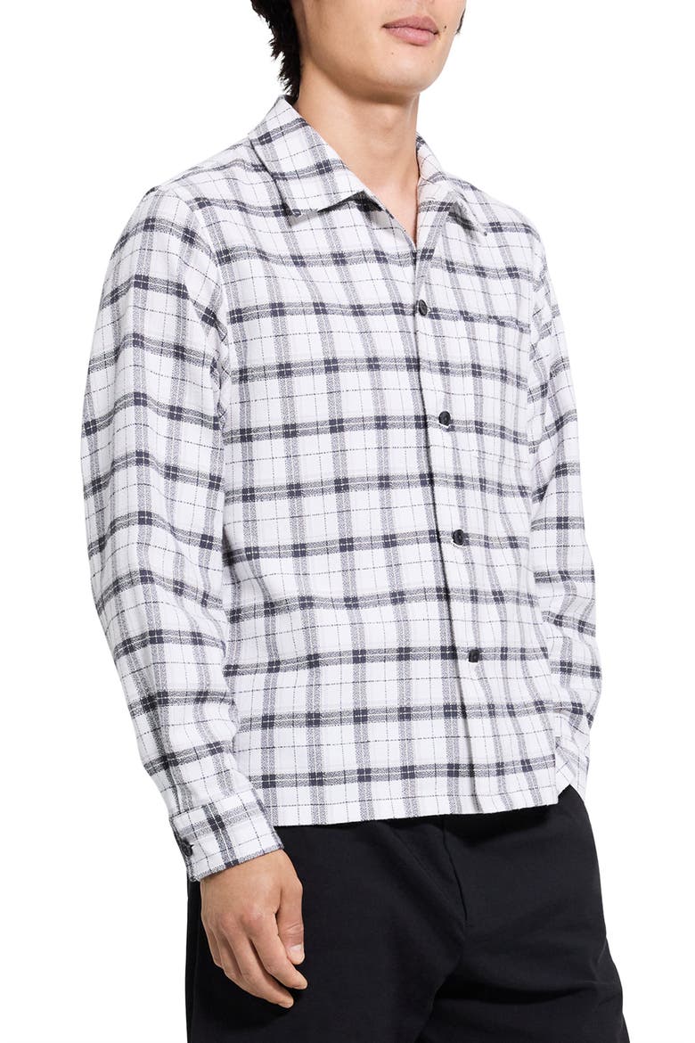 Button-Up in Checked Cotton Shirt, Alternate, color, BLACK MULTI