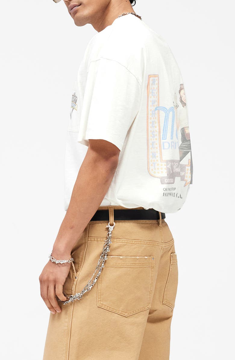 Represent Mel's Diner Cotton Pocket T-Shirt, Alternate, color, Flat White