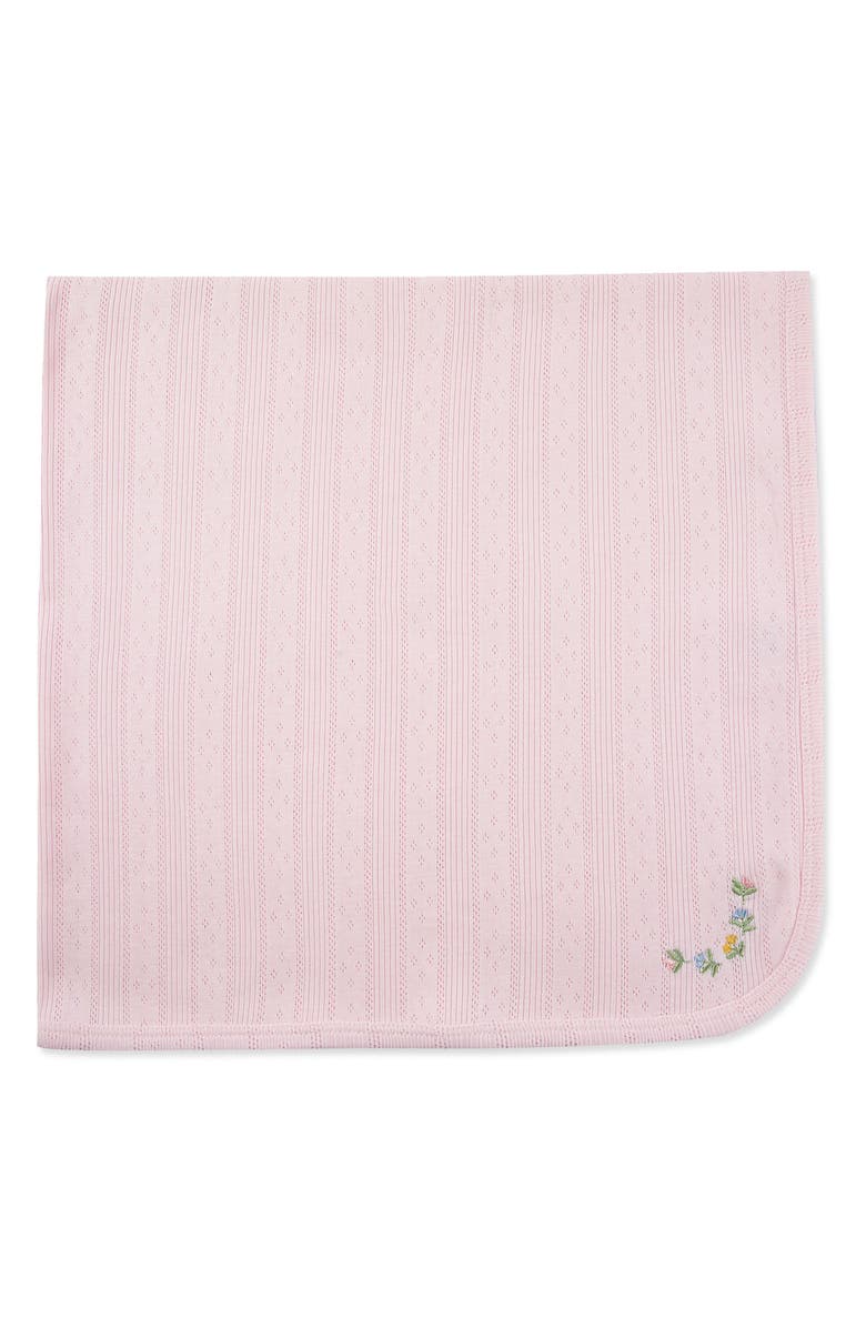 Little Me Dainty Flowers Pointelle Cotton Blanket, Alternate, color,