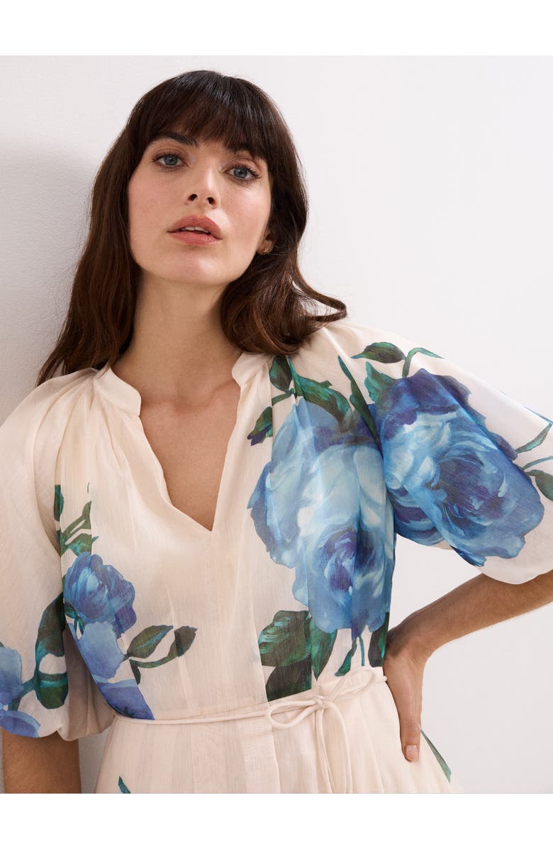 Phase Eight Adeline Floral Midi Dress, Alternate, color, Cream