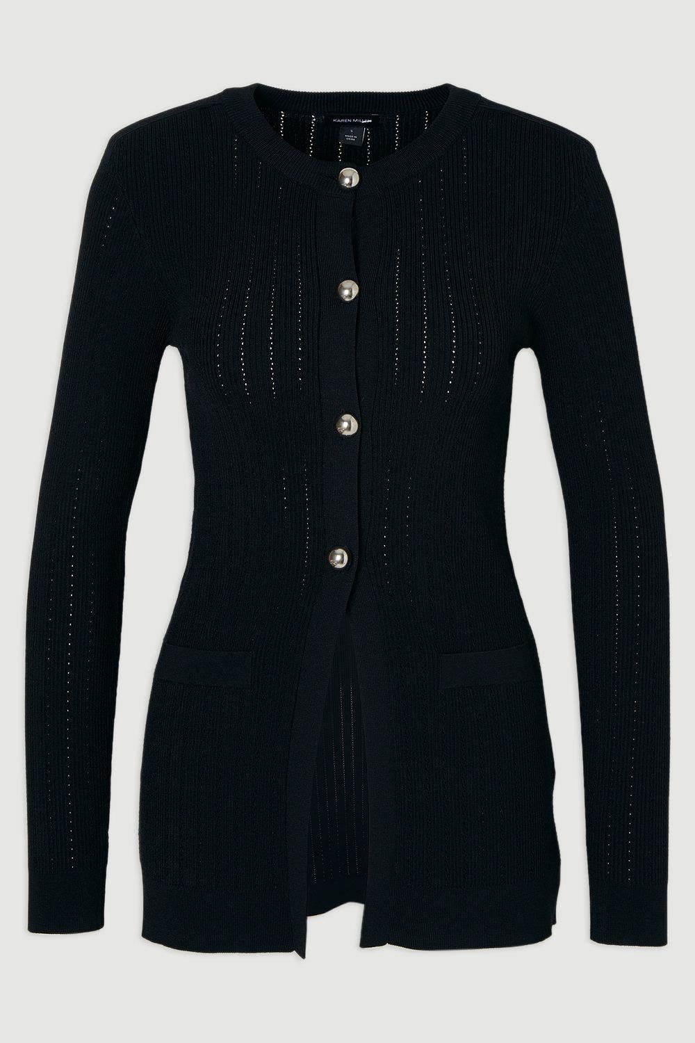 Dome Button Longline Knitted Cardi - image 2