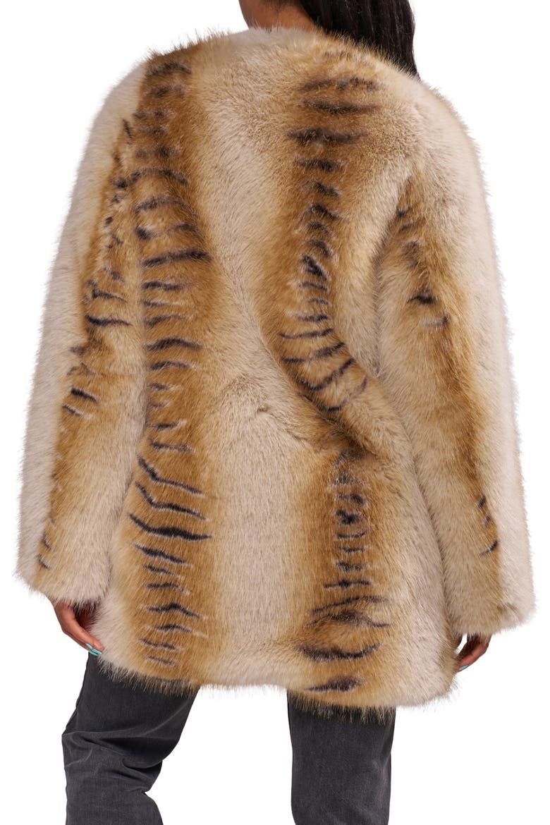 Elle Faux Fur Jacket, Alternate, color, CREAM MULTI