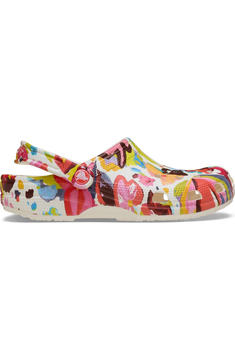 CROCS Classic Painted Floral Clog, Alternate, color, Chalk