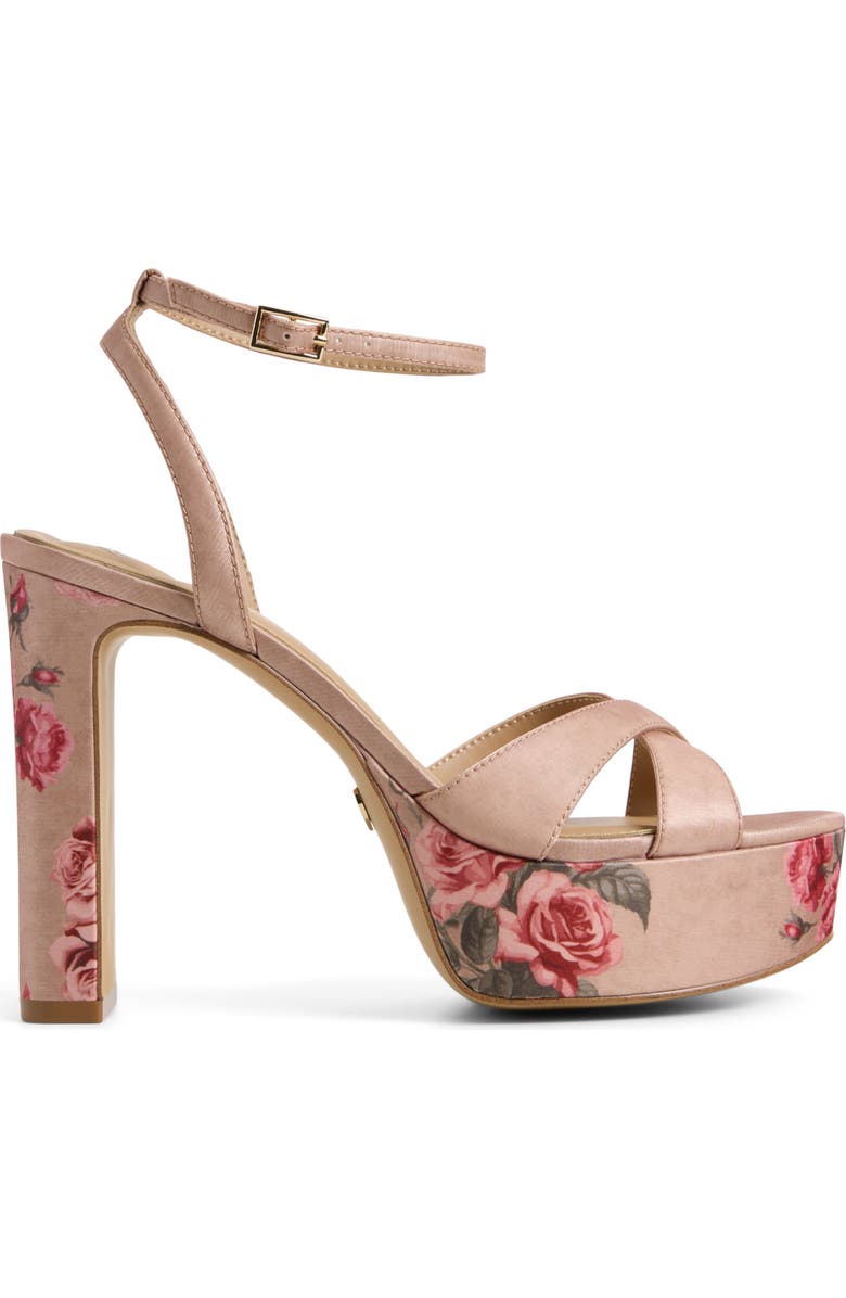 ALDO Rosine Ankle Strap Platform Sandal, Alternate, color, Beige Combo
