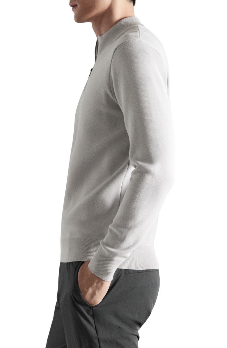 MANGO Comfort Quarter Zip Sweater, Alternate, color, Ice Grey