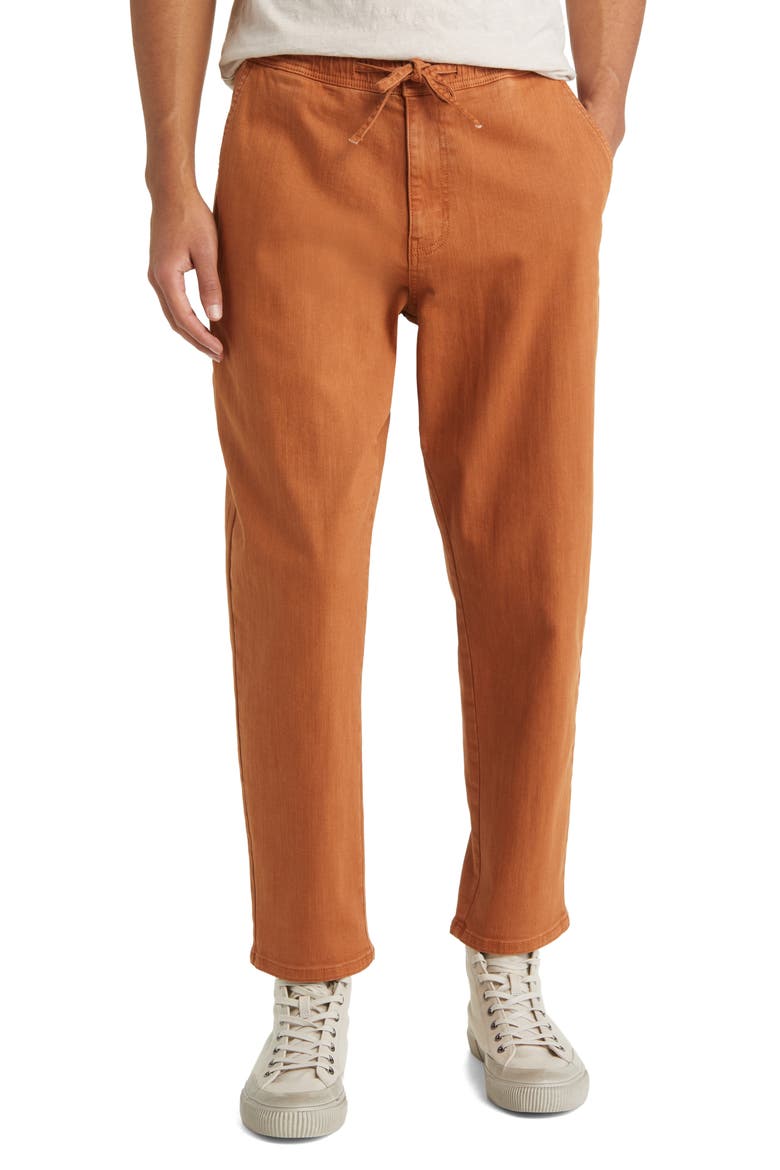 Pull-On Crop Tapered Pants, Main, color, RUST ARGAN OIL