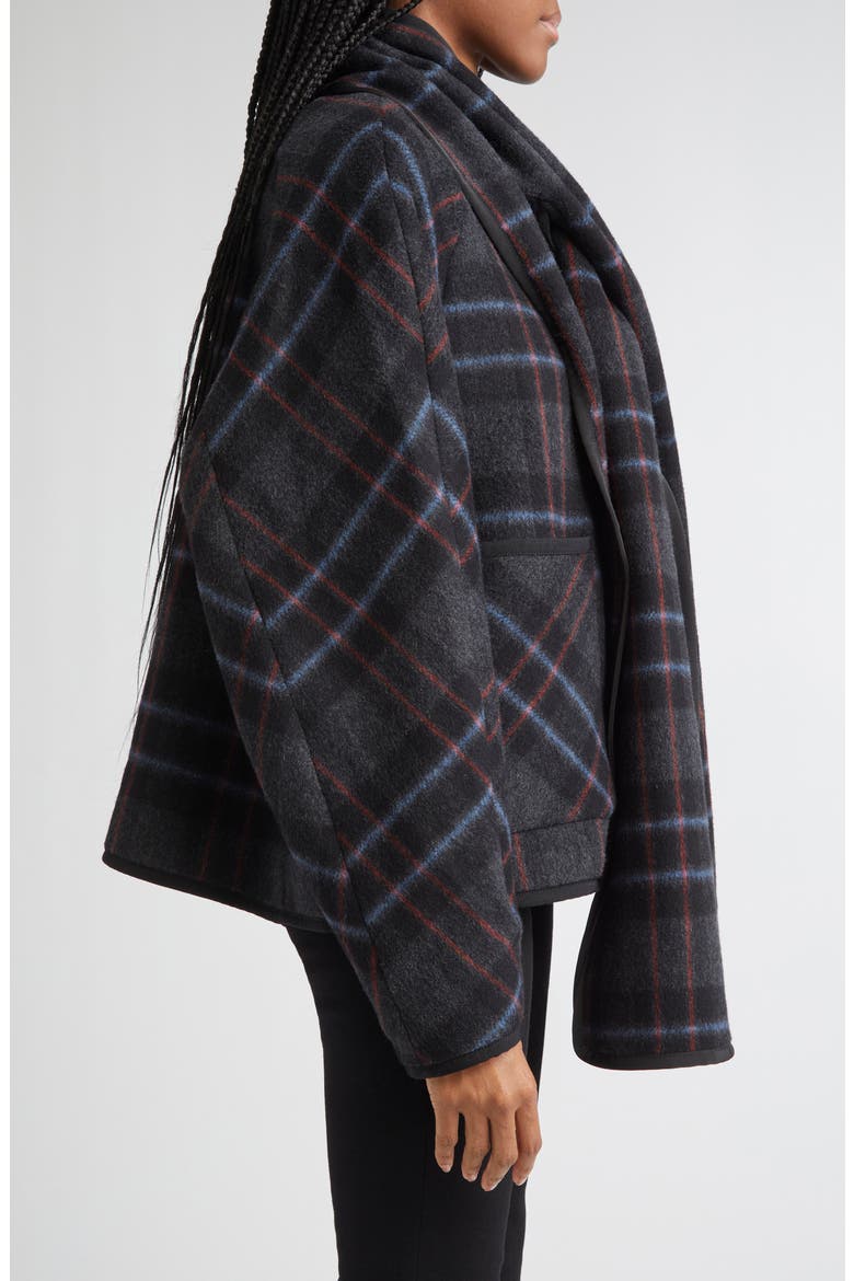 Martine Plaid Wool Blend Dickey Scarf Coat, Alternate, color, BLACK MULTI