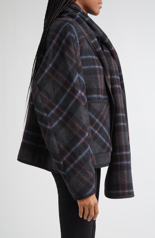 Veronica Beard Martine Plaid Wool Blend Dickey Scarf Coat In Multi